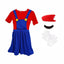Game Boys Plumber Bros Cosplay Costumes Funny Halloween Carnival Outfits for Kids Adult Fancy Jumpsuit with Hat Mustache Gloves - Slobuy