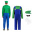 Game Boys Plumber Bros Cosplay Costumes Funny Halloween Carnival Outfits for Kids Adult Fancy Jumpsuit with Hat Mustache Gloves - Slobuy