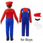 Game Boys Plumber Bros Cosplay Costumes Funny Halloween Carnival Outfits for Kids Adult Fancy Jumpsuit with Hat Mustache Gloves - Slobuy