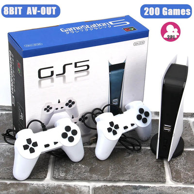 Game Station 5 Video Game Console With 200 Classic Game 8 Bit TV Consola Retro Handheld Kids USB Wired Gaming Player AV Output - Slobuy