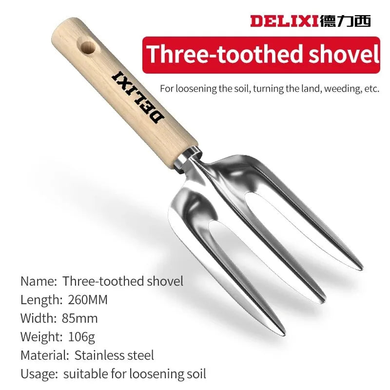 Garden Shovel Rake Spade Set Wooden Handle for Flowers Potted Outdoor Planting Household Plant Garden Tools - Slobuy