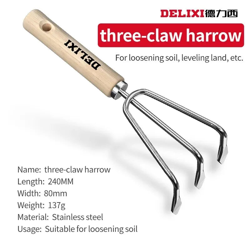 Garden Shovel Rake Spade Set Wooden Handle for Flowers Potted Outdoor Planting Household Plant Garden Tools - Slobuy