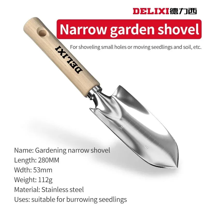 Garden Shovel Rake Spade Set Wooden Handle for Flowers Potted Outdoor Planting Household Plant Garden Tools - Slobuy