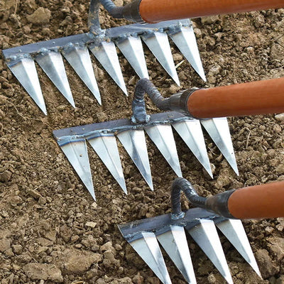 Gardening Hoe Weeding Rake Steel Farm Tool Grasping Raking Level Loosen Soil Harrow Clean Leaves Collect Weeds Agricultural Tool - Slobuy