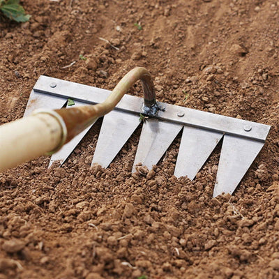Gardening Hoe Weeding Rake Steel Farm Tool Grasping Raking Level Loosen Soil Harrow Clean Leaves Collect Weeds Agricultural Tool - Slobuy