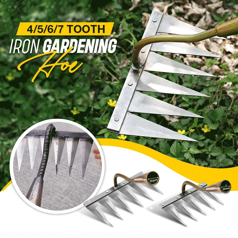 Gardening Hoe Weeding Rake Steel Farm Tool Grasping Raking Level Loosen Soil Harrow Clean Leaves Collect Weeds Agricultural Tool - Slobuy