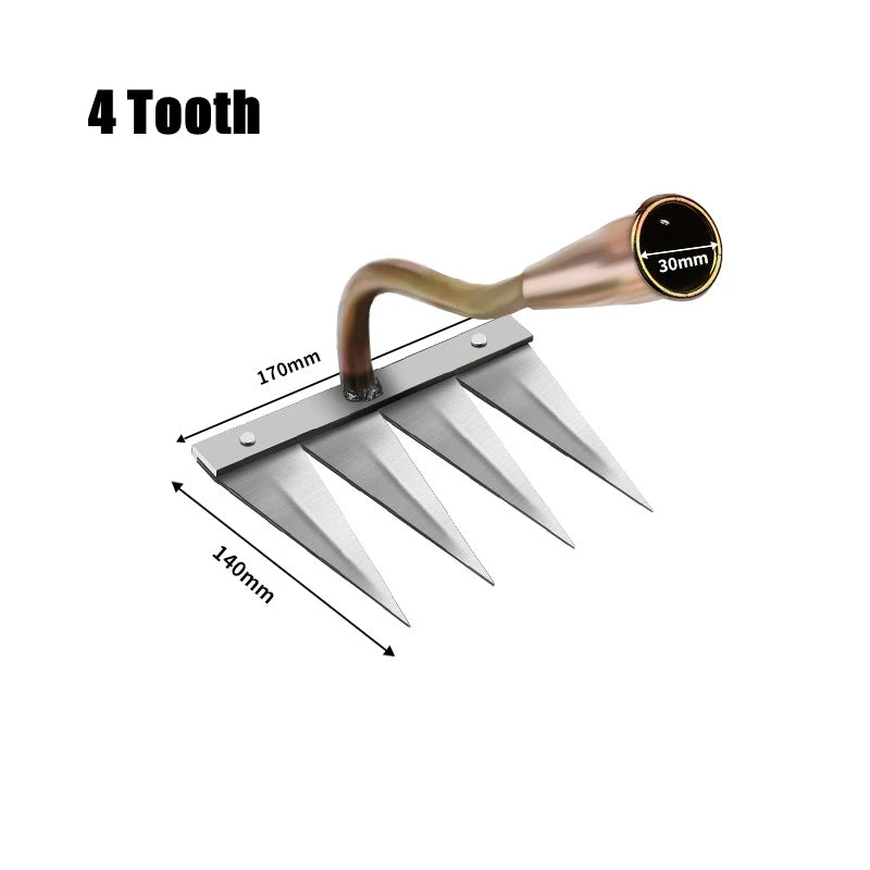 Gardening Hoe Weeding Rake Steel Farm Tool Grasping Raking Level Loosen Soil Harrow Clean Leaves Collect Weeds Agricultural Tool - Slobuy