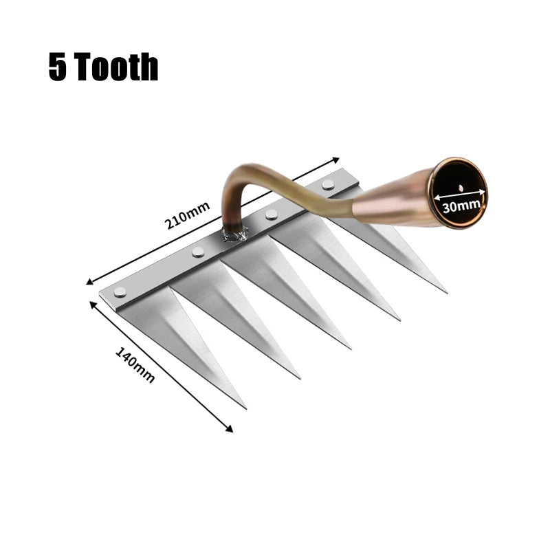 Gardening Hoe Weeding Rake Steel Farm Tool Grasping Raking Level Loosen Soil Harrow Clean Leaves Collect Weeds Agricultural Tool - Slobuy