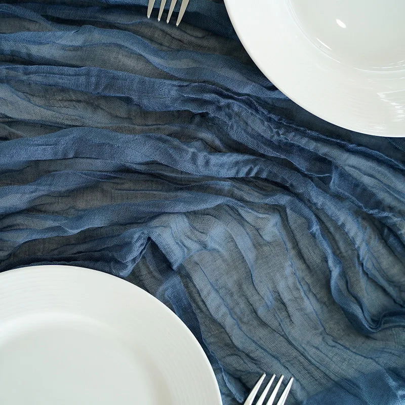Gauze Table Runner Dinning  Decoration 90*300CM Rustic Country Boho Beach Wedding Party Table Decor Christmas Table Runners - Slobuy