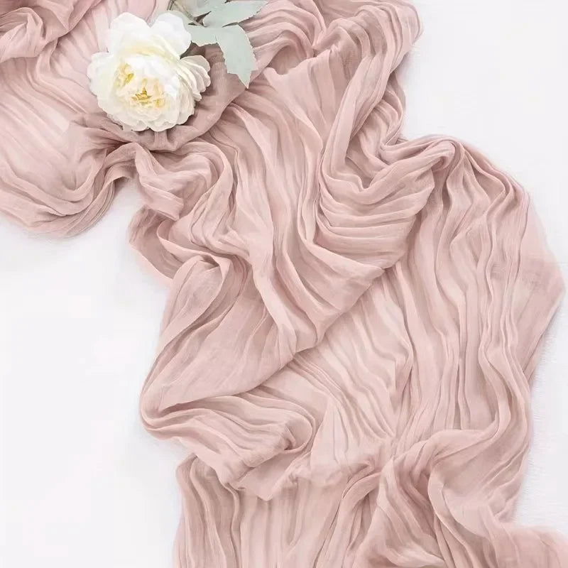 Gauze Table Runner Dinning  Decoration 90*300CM Rustic Country Boho Beach Wedding Party Table Decor Christmas Table Runners - Slobuy