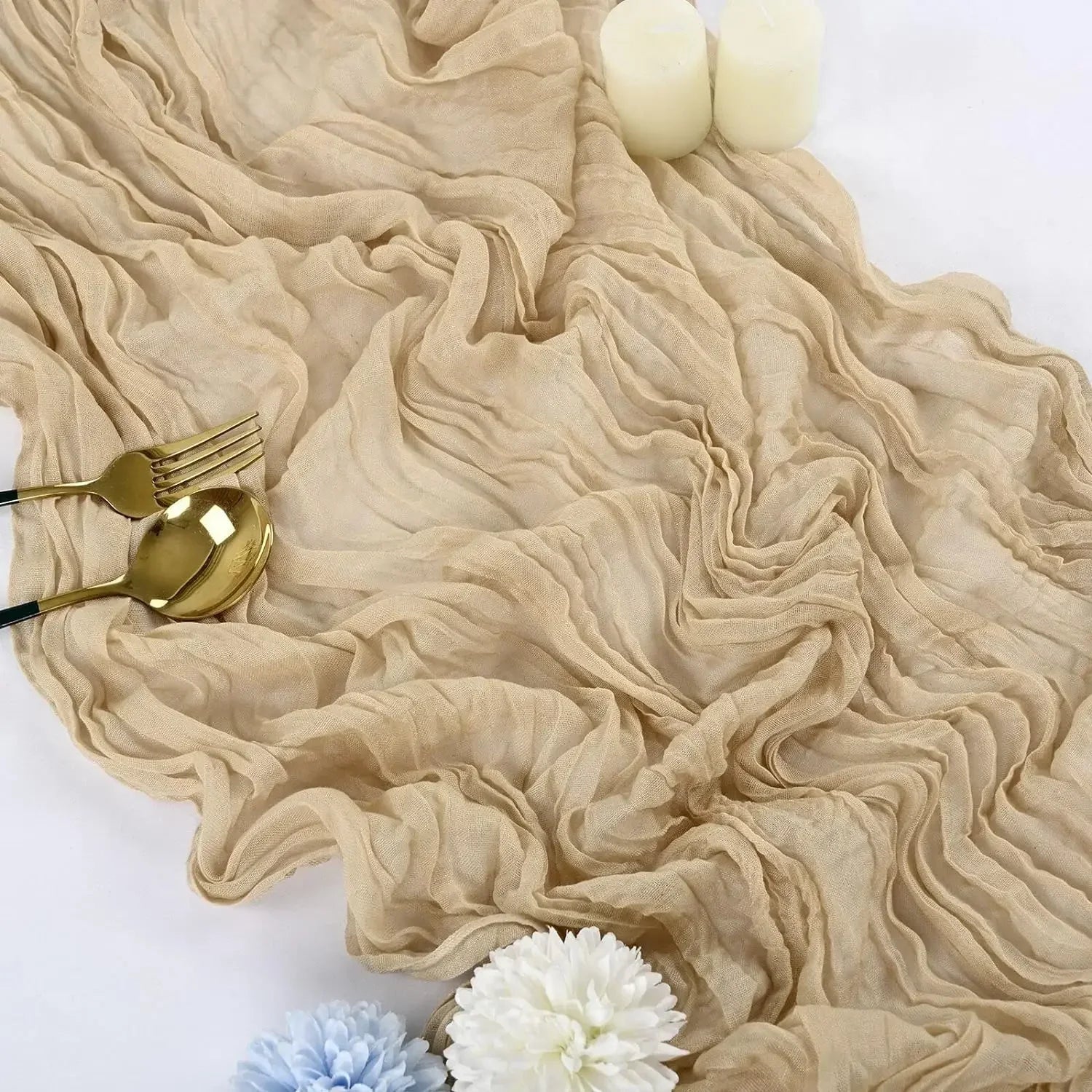 Gauze Table Runner Dinning  Decoration 90*300CM Rustic Country Boho Beach Wedding Party Table Decor Christmas Table Runners - Slobuy