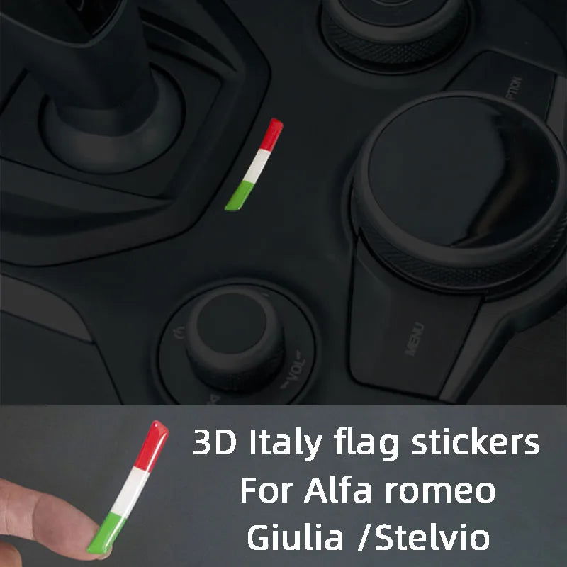 Gear Shift Panel 3D Italy National Flag Decoration Car Stickers For Alfa Romeo Giulia Stelvio Interior Accessories Trim - Slobuy