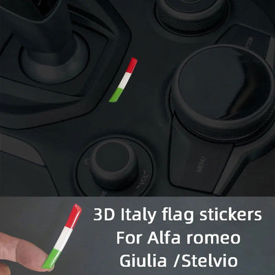 Gear Shift Panel 3D Italy National Flag Decoration Car Stickers For Alfa Romeo Giulia Stelvio Interior Accessories Trim - Slobuy