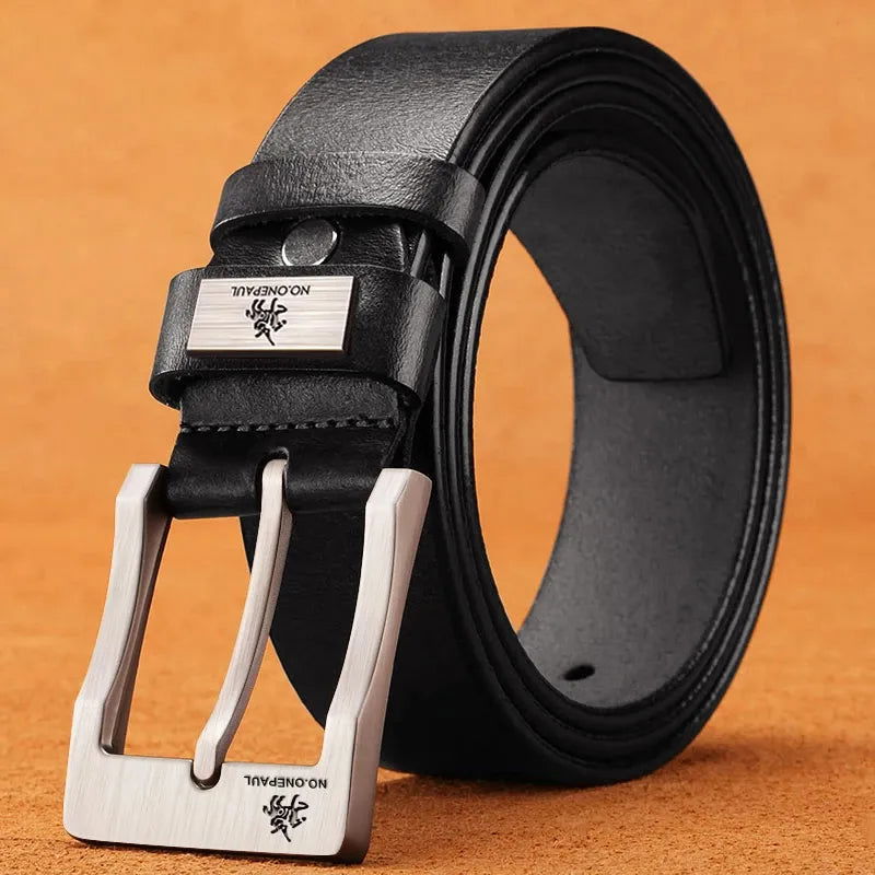 Genuine Leather For Men's High Quality Buckle Jeans Cowskin Casual Belts Business Cowboy Waistband Male Fashion Designer 2022New - Slobuy