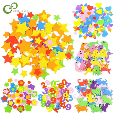 Geometric Figure Foam Sticker Star Heart Animals Foam Stickers Kid Toy Early Educational learning kindergarten Craft Diy Toy GYH - Slobuy
