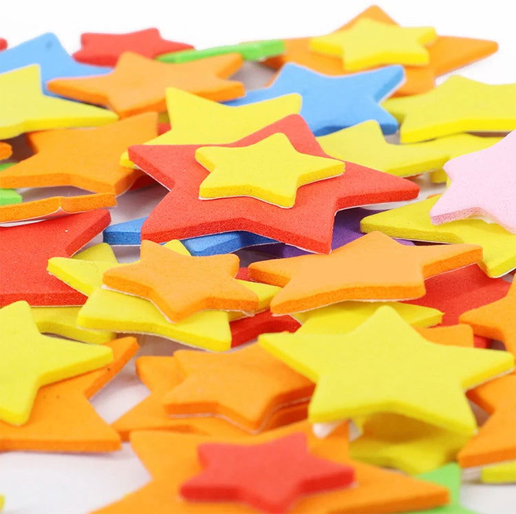 Geometric Figure Foam Sticker Star Heart Animals Foam Stickers Kid Toy Early Educational learning kindergarten Craft Diy Toy GYH - Slobuy