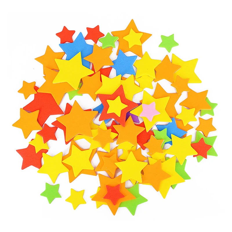 Geometric Figure Foam Sticker Star Heart Animals Foam Stickers Kid Toy Early Educational learning kindergarten Craft Diy Toy GYH - Slobuy