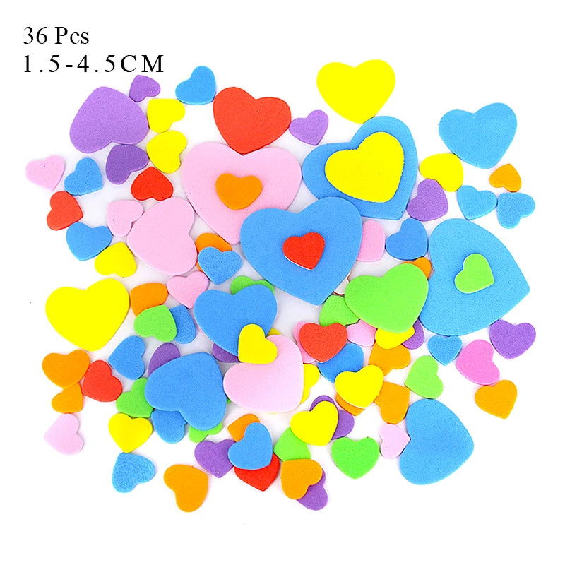 Geometric Figure Foam Sticker Star Heart Animals Foam Stickers Kid Toy Early Educational learning kindergarten Craft Diy Toy GYH - Slobuy
