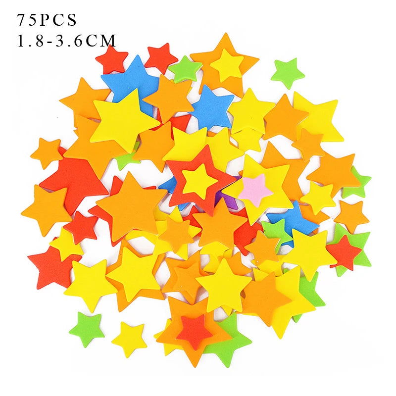 Geometric Figure Foam Sticker Star Heart Animals Foam Stickers Kid Toy Early Educational learning kindergarten Craft Diy Toy GYH - Slobuy