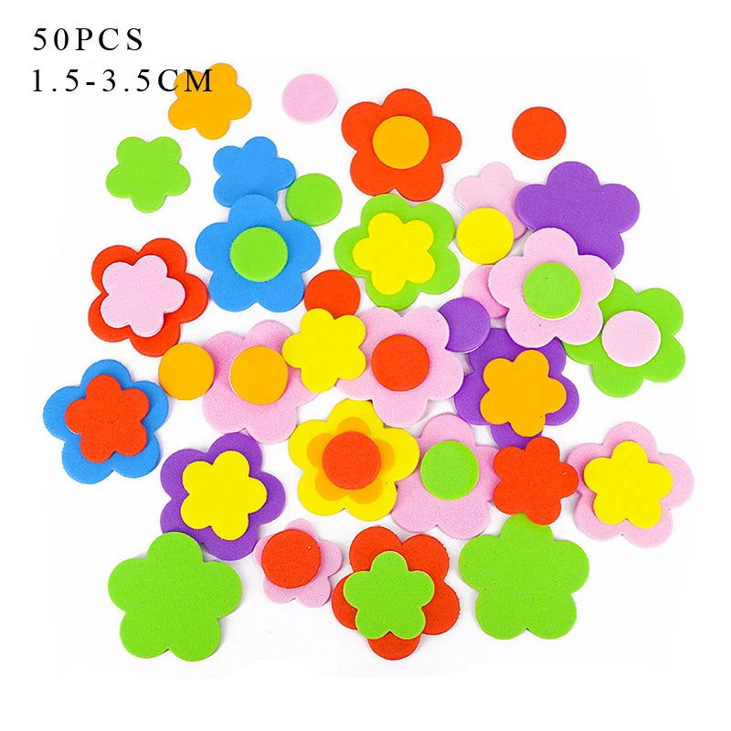 Geometric Figure Foam Sticker Star Heart Animals Foam Stickers Kid Toy Early Educational learning kindergarten Craft Diy Toy GYH - Slobuy