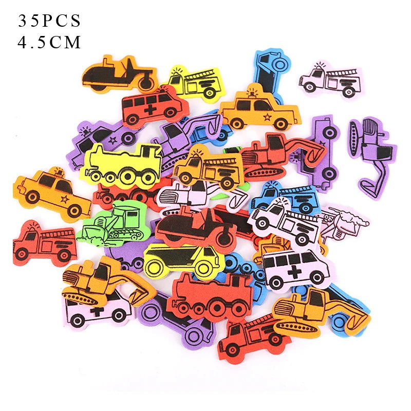 Geometric Figure Foam Sticker Star Heart Animals Foam Stickers Kid Toy Early Educational learning kindergarten Craft Diy Toy GYH - Slobuy