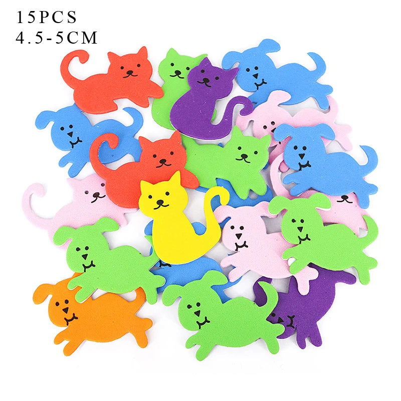 Geometric Figure Foam Sticker Star Heart Animals Foam Stickers Kid Toy Early Educational learning kindergarten Craft Diy Toy GYH - Slobuy