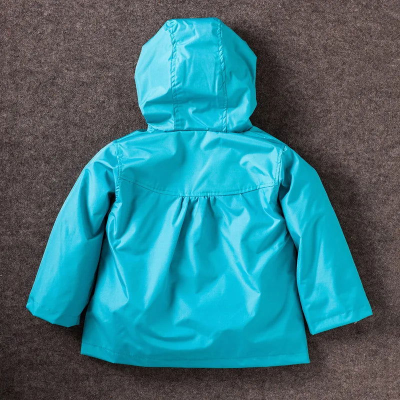 Girls Fashion Waterproof Children Clothes Autumn Casual Baby Boys Windcoat Long Sleeve Jacket Flower Print Kids Hoodie Outwear - Slobuy