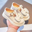 Girls Leather Shoes With Bowtie Pearls Beading Princess Sweet Cute Soft Comfortable Children Flats Kids Shoes Spring - Slobuy