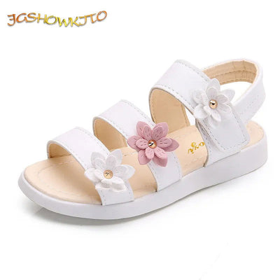 Girls Sandals Gladiator Flowers Sweet Soft Children Beach Shoes Kids Summer Floral Sandals Princess Fashion Cute High Quality - Slobuy