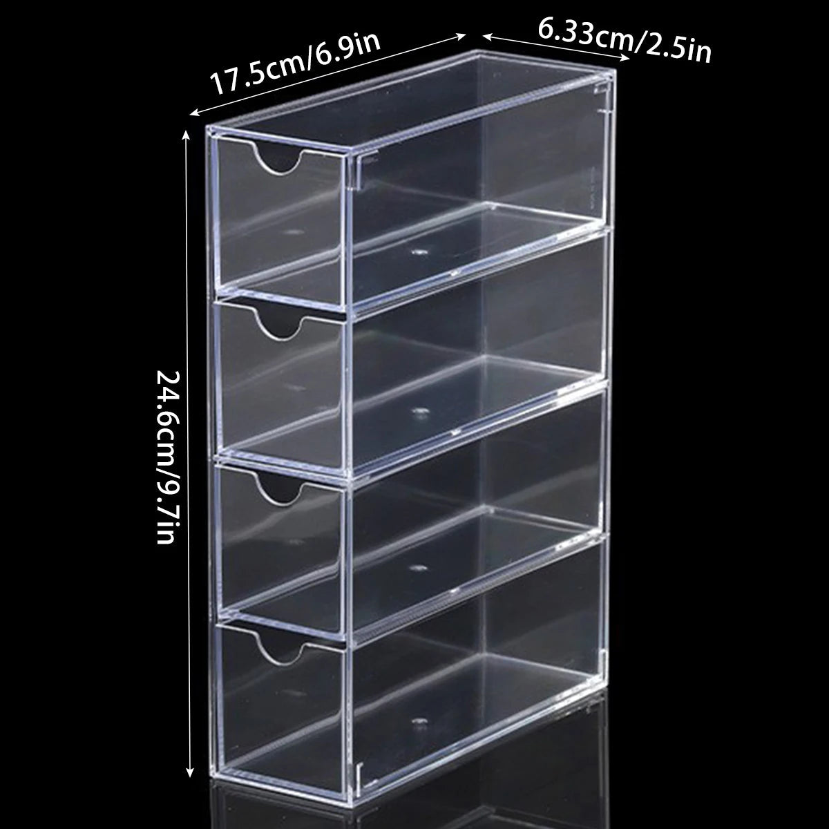 Glasses Storage Box 4-Layers Acrylic Sunglasses Organizer Box Transparent Multifunctional Stackable Cosmetics Display Holder - Slobuy