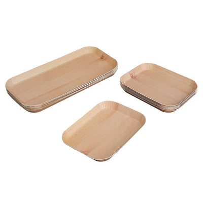 Glasses for Desserts Disposable Plates Vegetable Plates Wood Grain Paper Cake Dish Disposable Dishes Disposable party trays - Slobuy