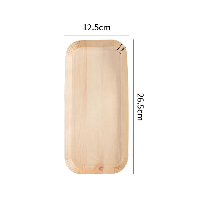 Glasses for Desserts Disposable Plates Vegetable Plates Wood Grain Paper Cake Dish Disposable Dishes Disposable party trays - Slobuy