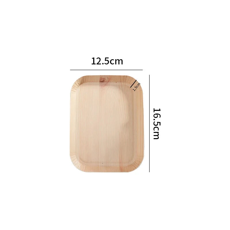 Glasses for Desserts Disposable Plates Vegetable Plates Wood Grain Paper Cake Dish Disposable Dishes Disposable party trays - Slobuy