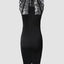 Glitter Contrast Lace Party Dress - Slobuy