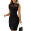 Glitter Contrast Lace Party Dress - Slobuy