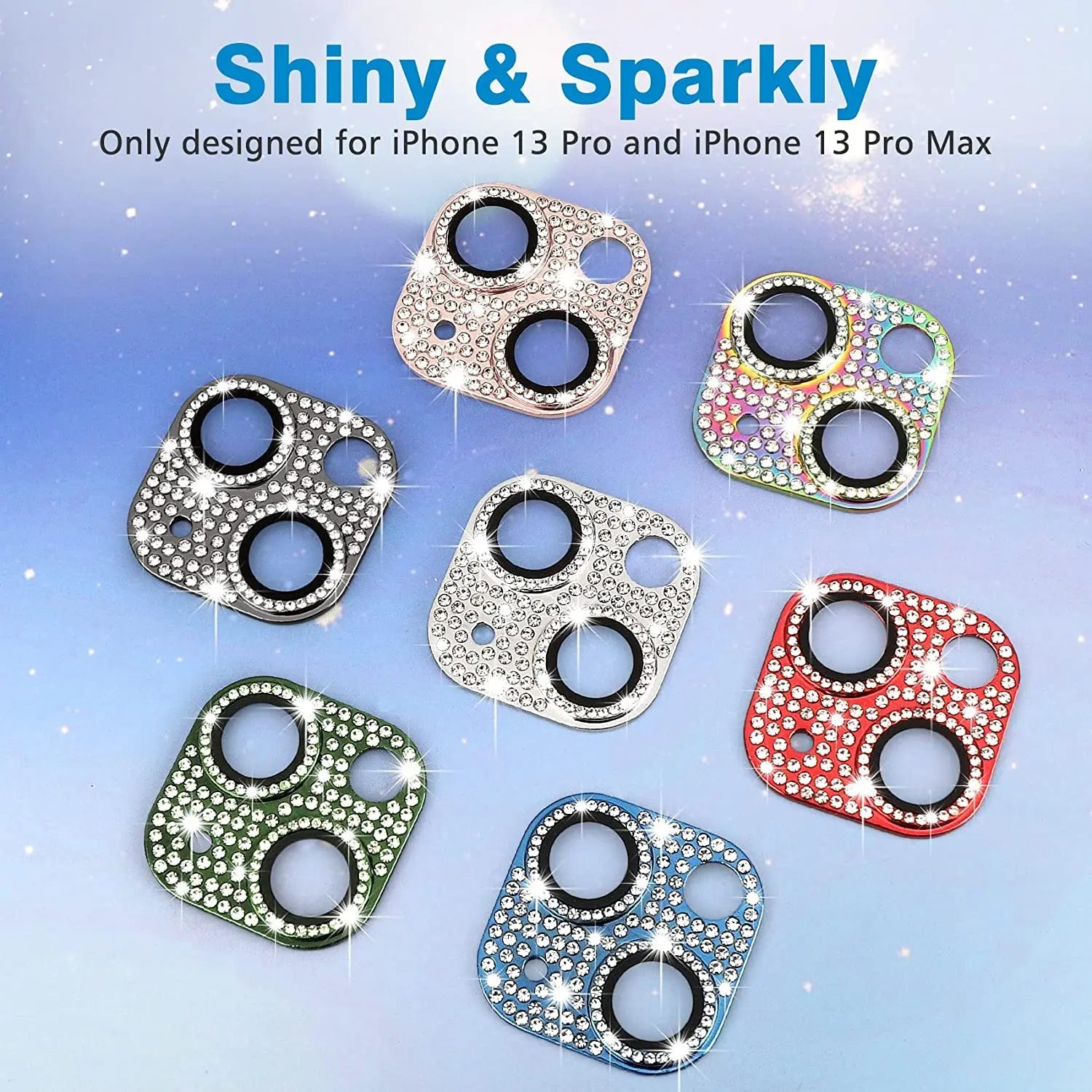 Glitter Diamond Camera Lens Protector Case Cover For iPhone 15 14 Plus 13 Pro Max 12 Mini 11 Women Protection Phone Accessory - Slobuy