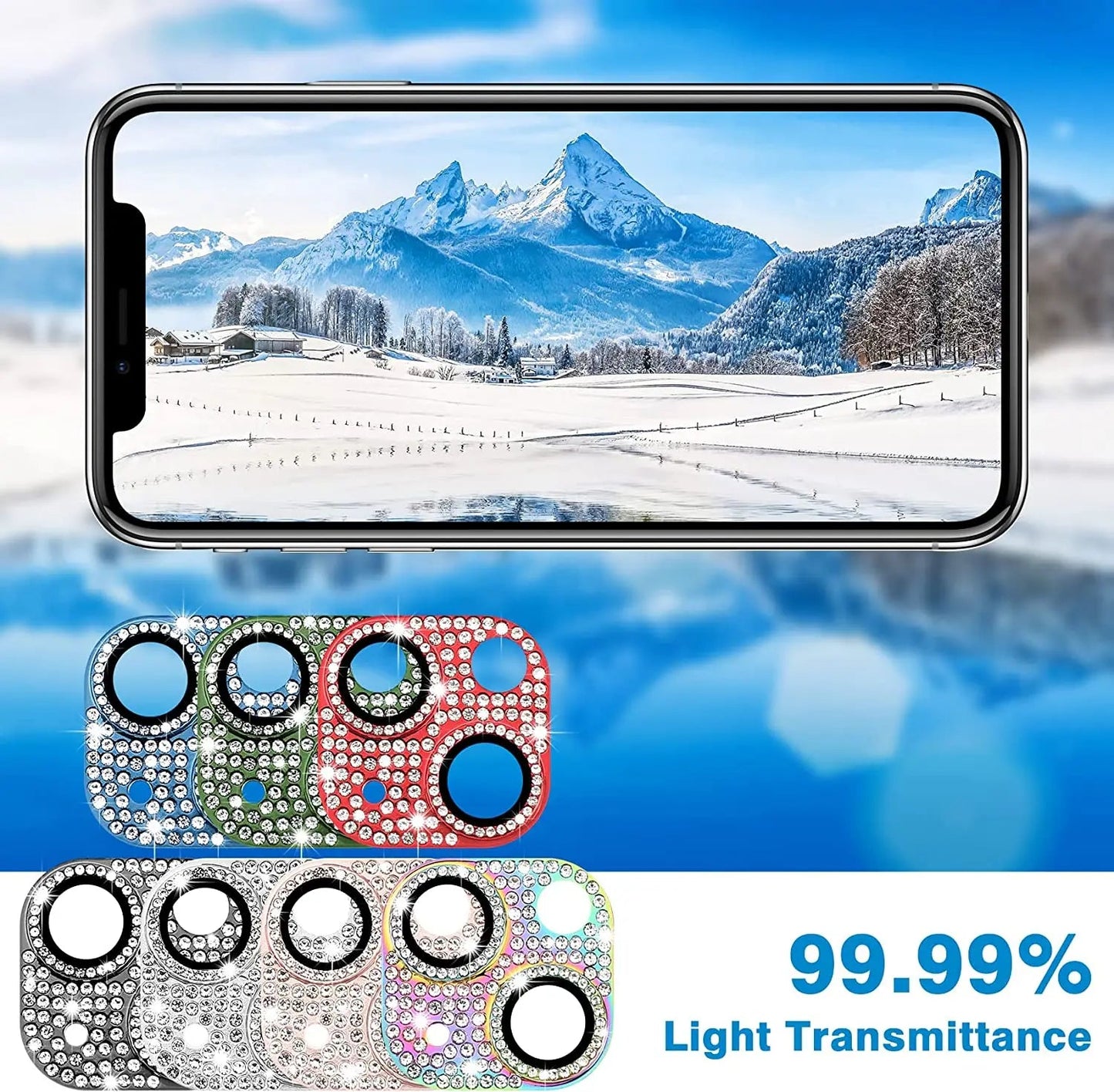 Glitter Diamond Camera Lens Protector Case Cover For iPhone 15 14 Plus 13 Pro Max 12 Mini 11 Women Protection Phone Accessory - Slobuy