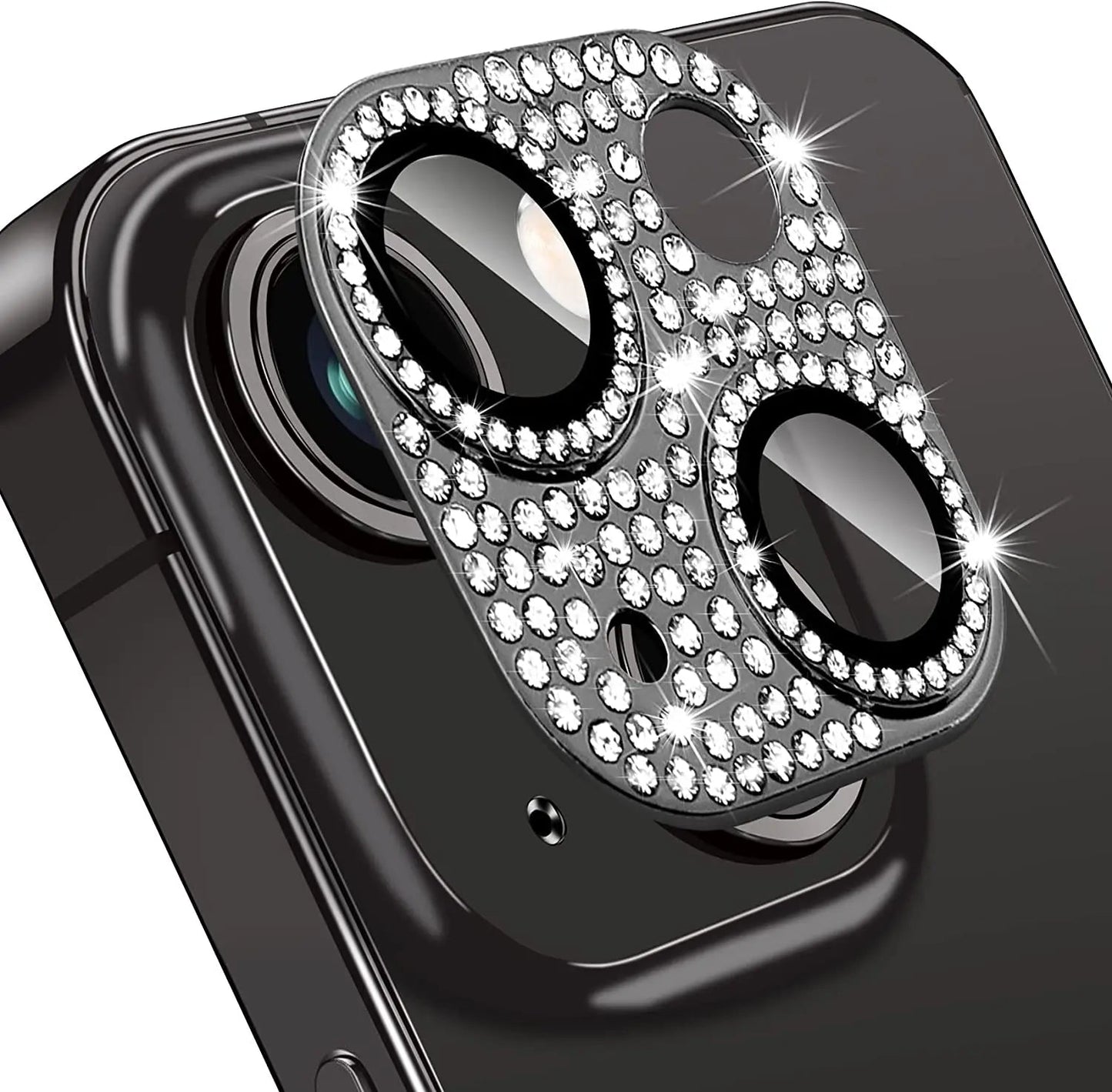 Glitter Diamond Camera Lens Protector Case Cover For iPhone 15 14 Plus 13 Pro Max 12 Mini 11 Women Protection Phone Accessory - Slobuy
