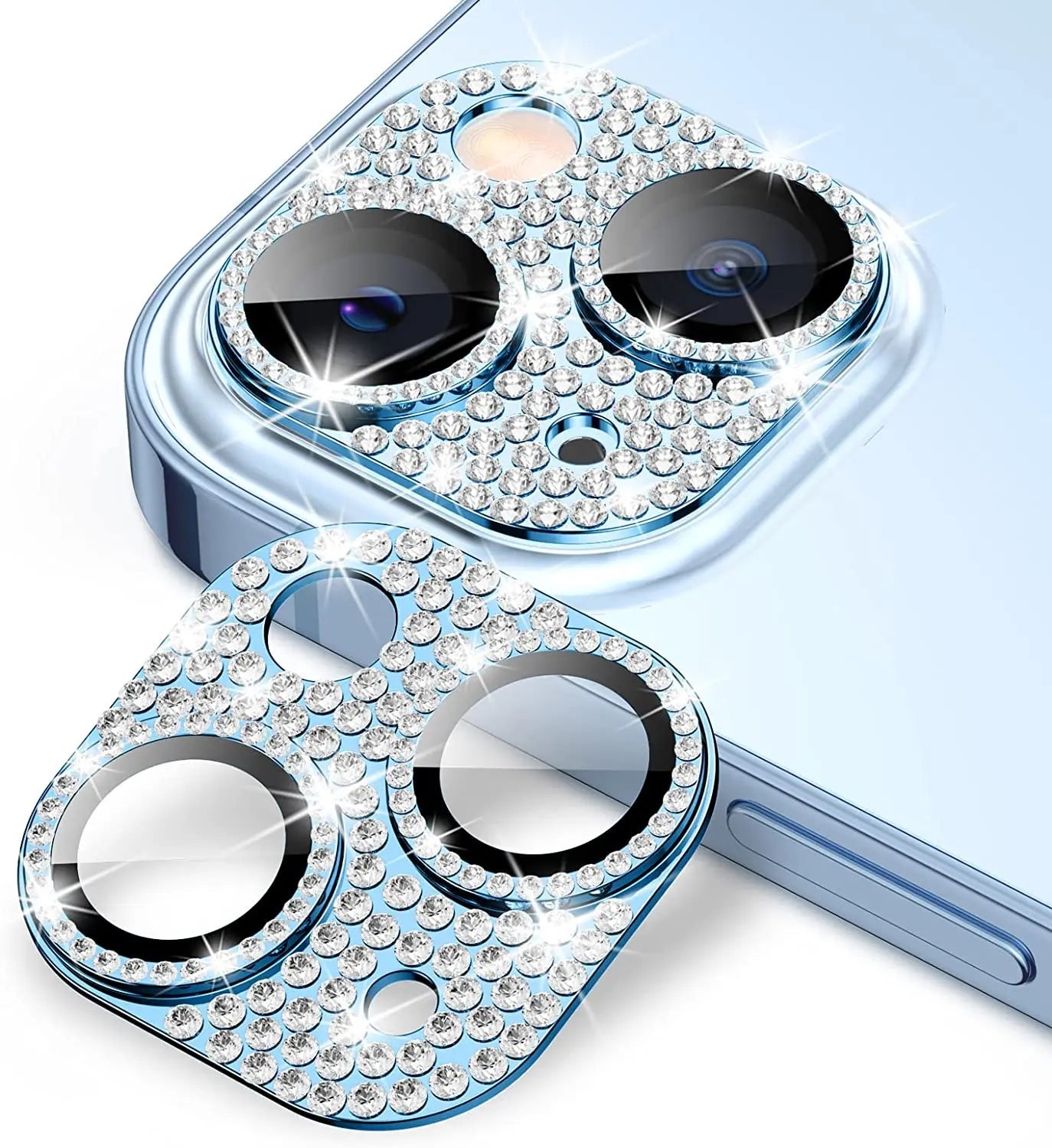 Glitter Diamond Camera Lens Protector Case Cover For iPhone 15 14 Plus 13 Pro Max 12 Mini 11 Women Protection Phone Accessory - Slobuy