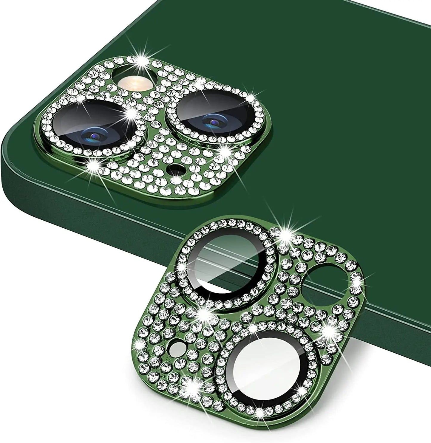 Glitter Diamond Camera Lens Protector Case Cover For iPhone 15 14 Plus 13 Pro Max 12 Mini 11 Women Protection Phone Accessory - Slobuy