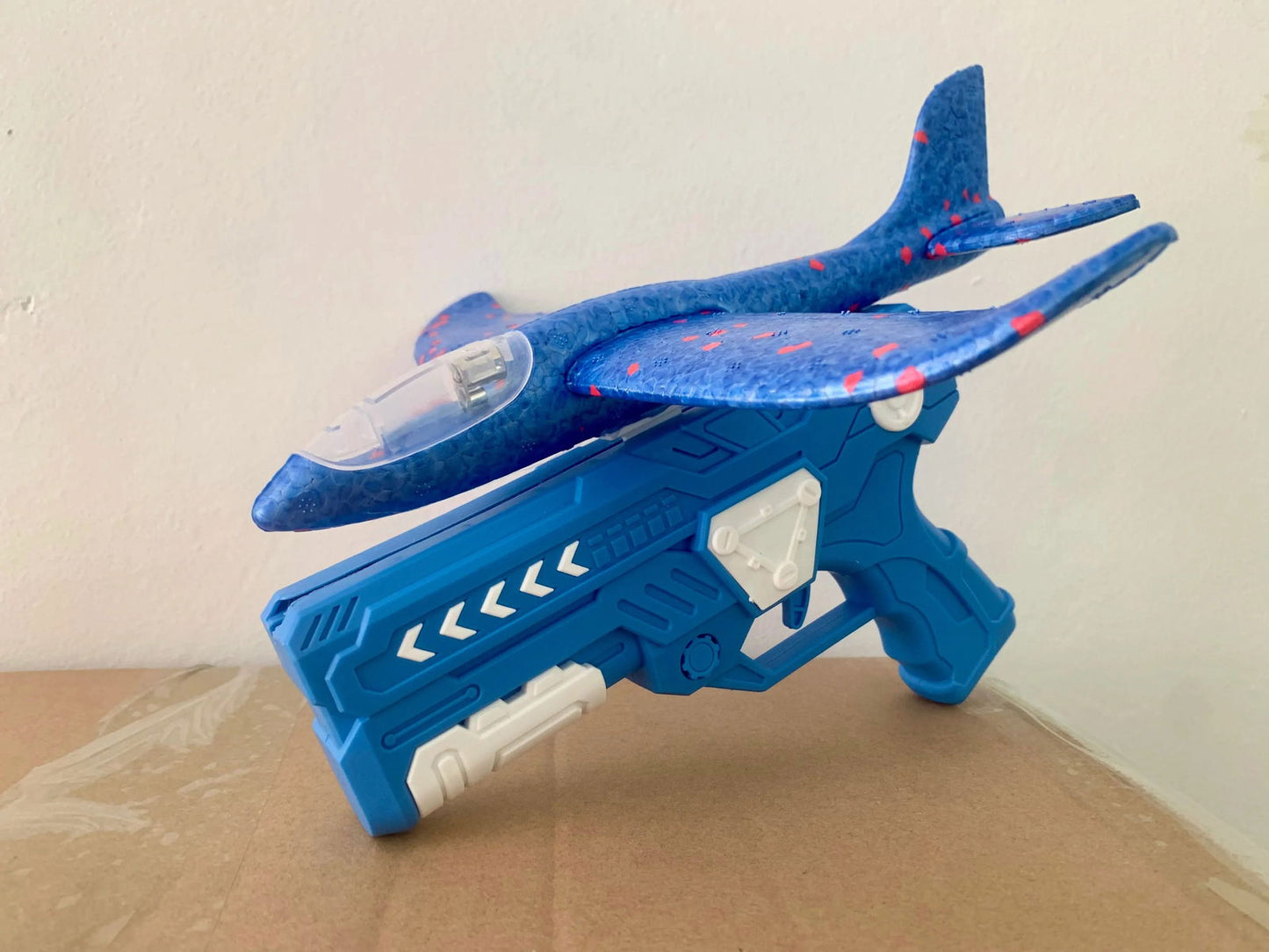 Glowing Foam Aircraft 10M Launcher Catapult Glider Aircraft Gun Toy Children's Outdoor Game Bubble Model Shooting Flying Roundab - Slobuy