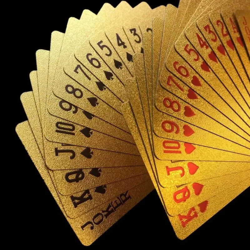 Gold Foil Poker Card Euro Style Plastic Playing Cards Waterproof Card Game Props Magic Tools Holiday Collectibles Party Gifts - Slobuy