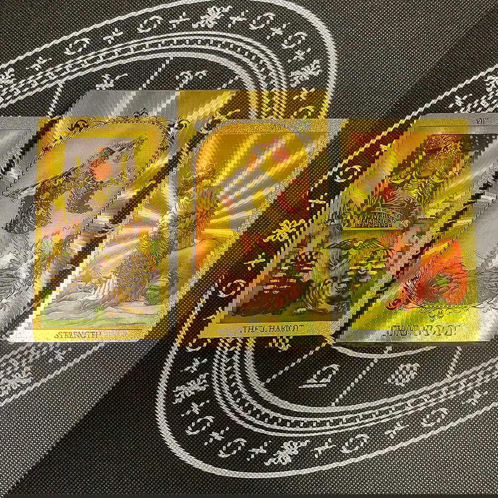 Gold Foil Tarot Cards Waterproof Whitch Divination Props Classic Catan Board Game Beginner Prophecy For Self-Learning Props - Slobuy
