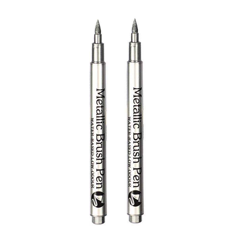 Gold Silver Metallic Marker Pen Waterproof Permanent Paint Marker Pen for Rock, Mug, Ceramic, Glass DIY Painting Supplies - Slobuy