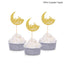Golden Eid Mubarak Acrylic Cake Toppers Castle Moon CupCake Topper for Ramadan Islamic Muslim Festival Party Cake DIY Decoration - Slobuy