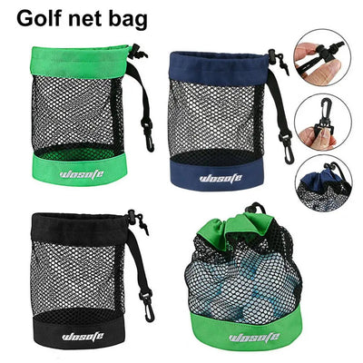 Golf Ball Storage Bag with Hanging Buckle Large Capacity Golf Ball Carrying Case Portable Golf Accessory Organizer Pouch - Slobuy