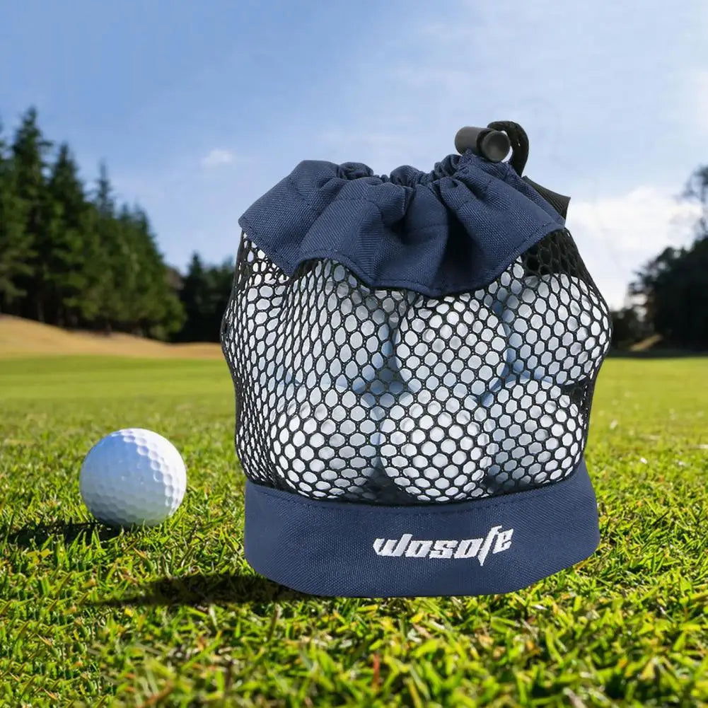 Golf Ball Storage Bag with Hanging Buckle Large Capacity Golf Ball Carrying Case Portable Golf Accessory Organizer Pouch - Slobuy