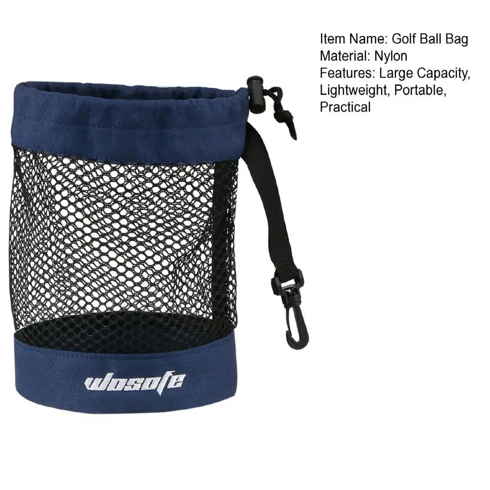 Golf Ball Storage Bag with Hanging Buckle Large Capacity Golf Ball Carrying Case Portable Golf Accessory Organizer Pouch - Slobuy