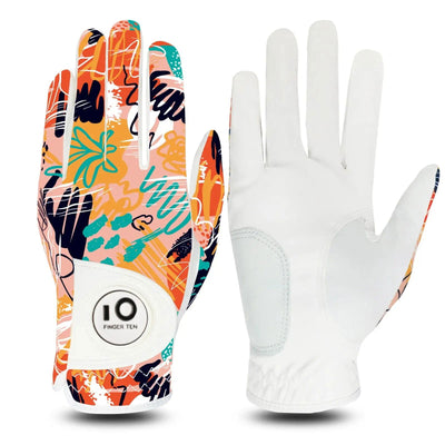 Golf Gloves Women Left Right Hand Leather with Ball Marker 1 Pack, All Weather Glove for Right Left Handed Golfer - Slobuy