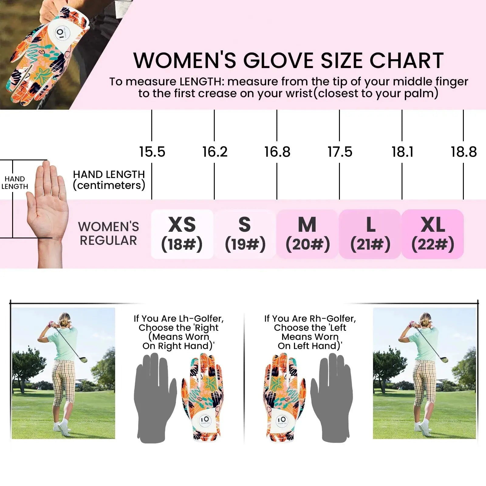 Golf Gloves Women Left Right Hand Leather with Ball Marker 1 Pack, All Weather Glove for Right Left Handed Golfer - Slobuy